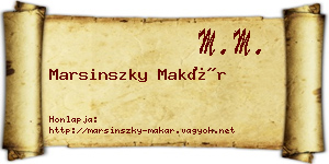Marsinszky Makár névjegykártya